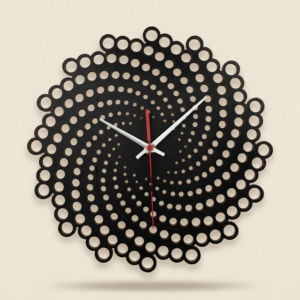 Reloj de pared mandala con círculos en espiral