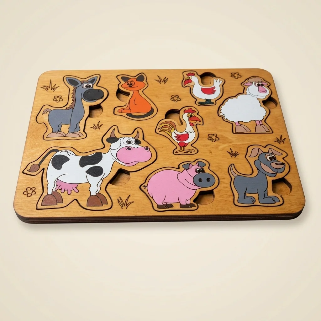 Rompecabezas Montessori animales de granja para niños