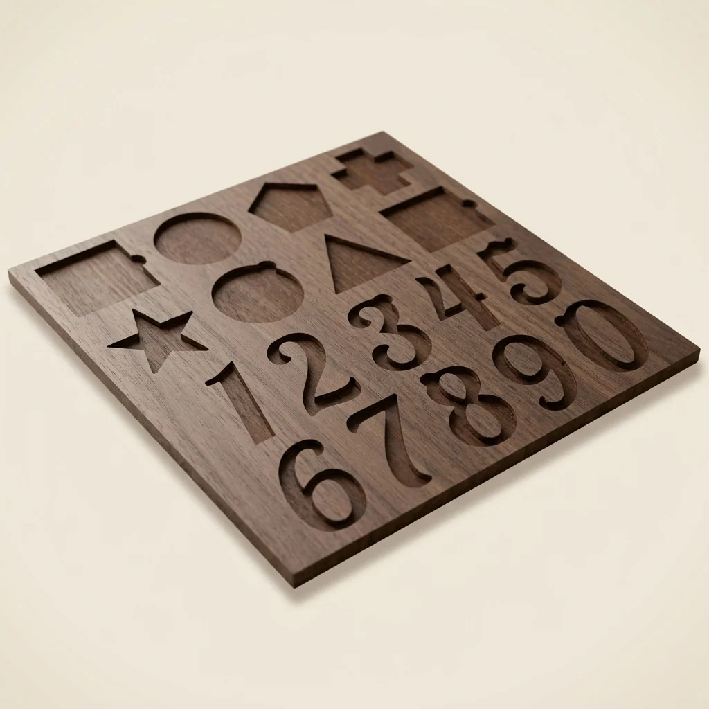Tablero Montessori de números y formas geométricas