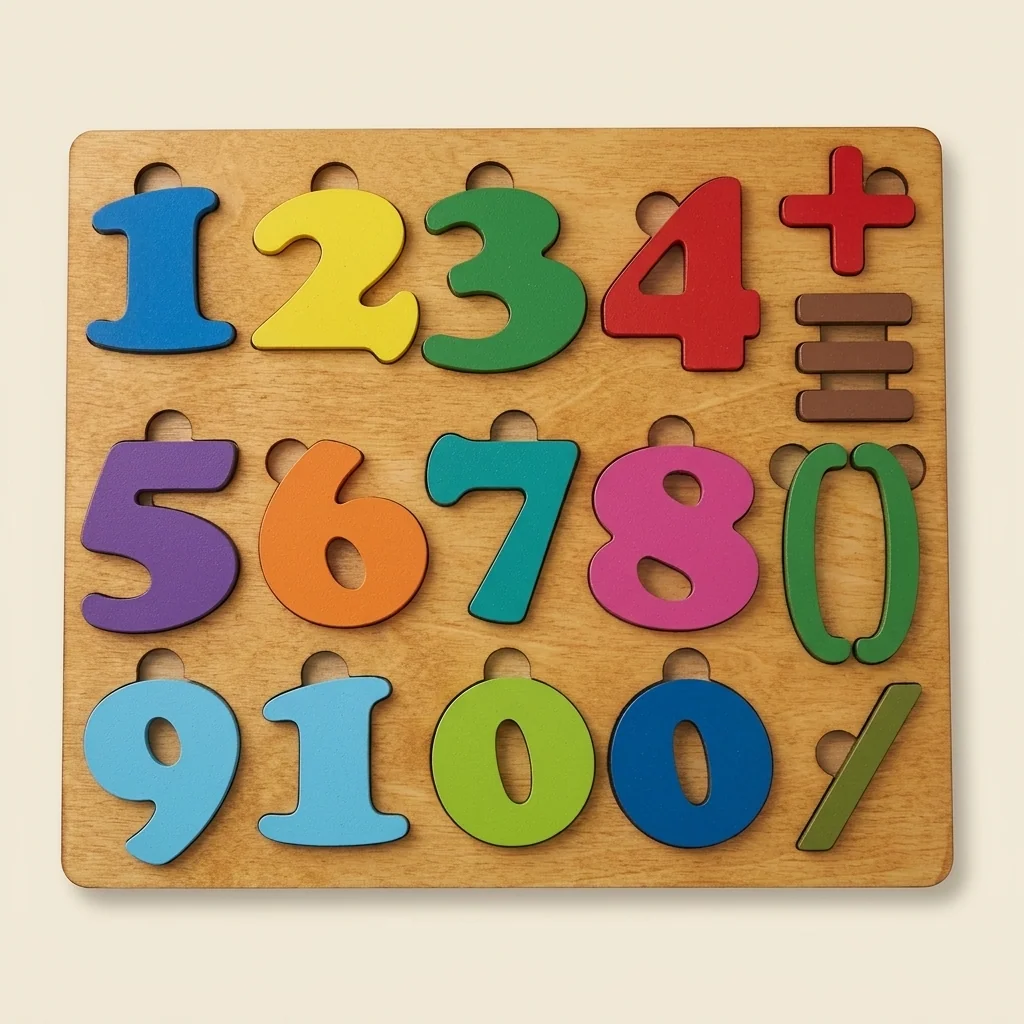Tablero Montessori de números y signos matemáticos