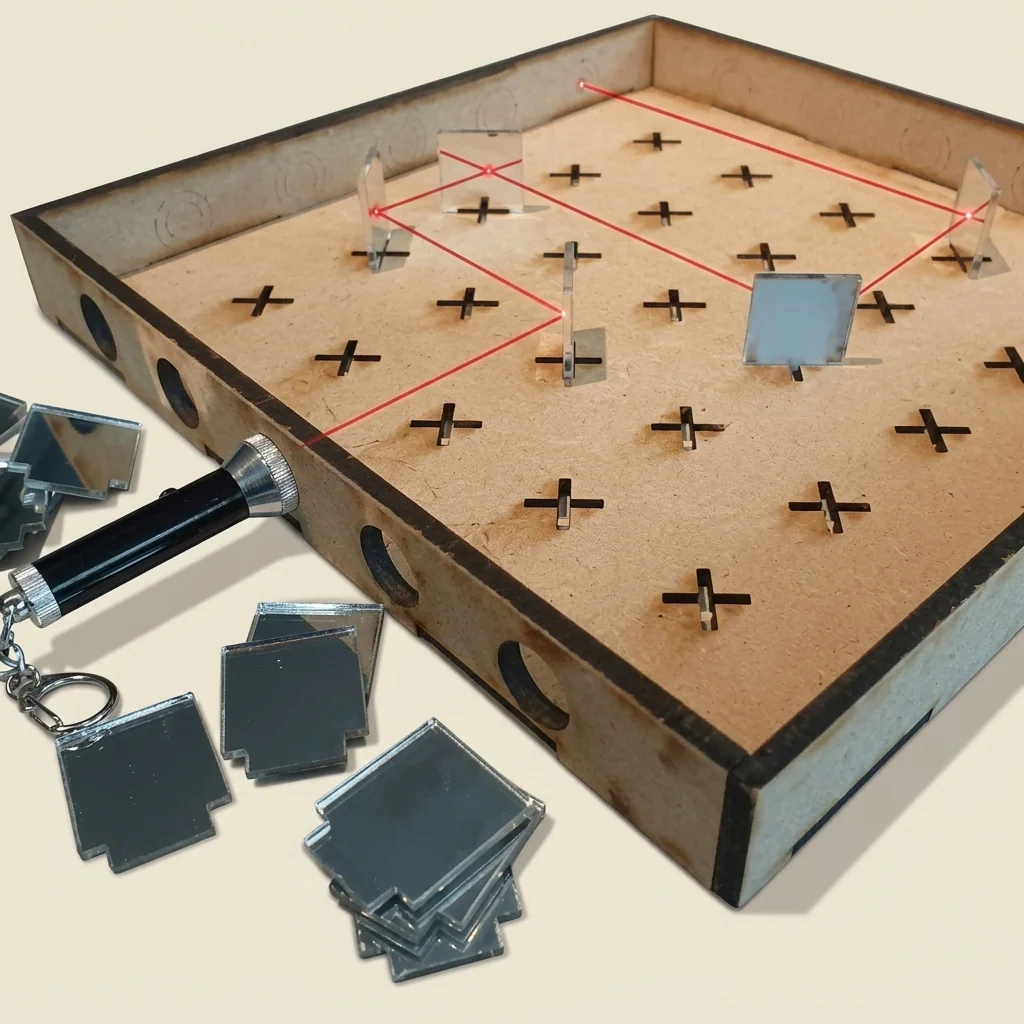 Juego de mesa Laser Maze con espejos y láser