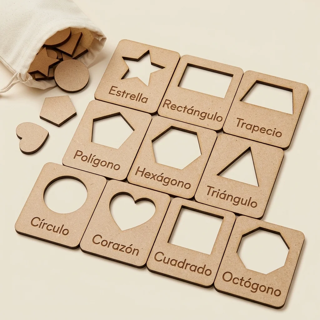 Set de plantillas de formas geométricas con nombres