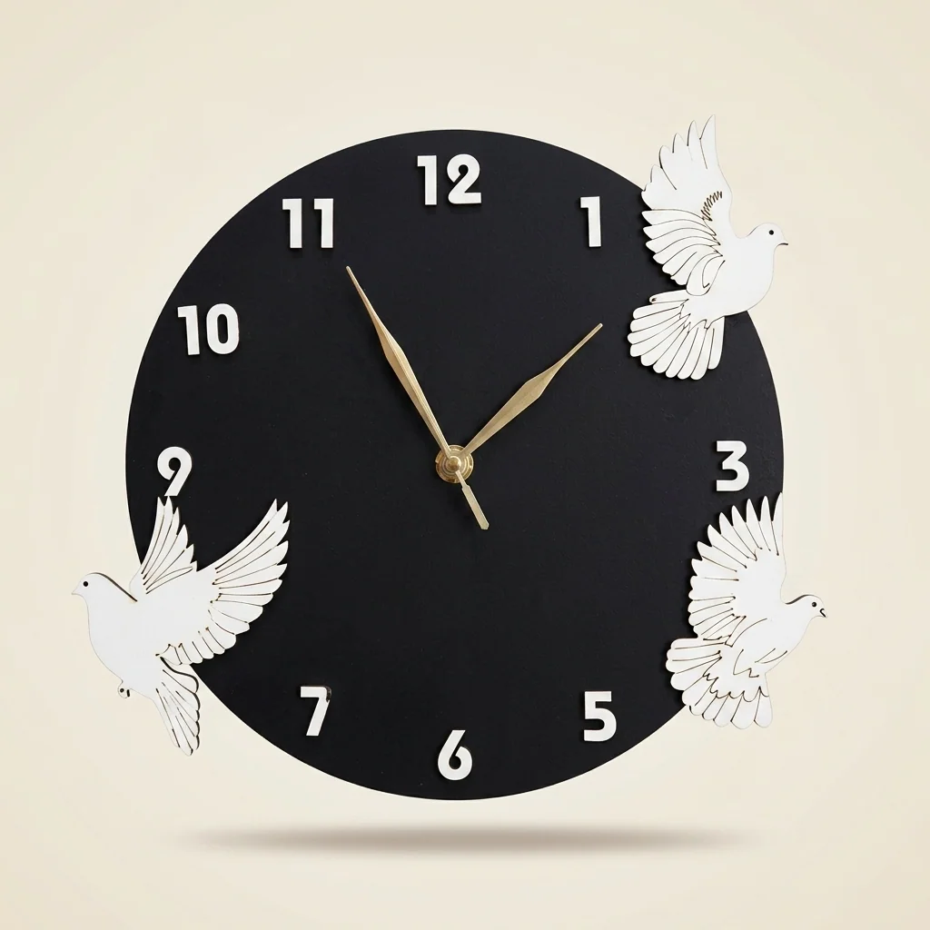 Reloj de pared palomas blancas volando